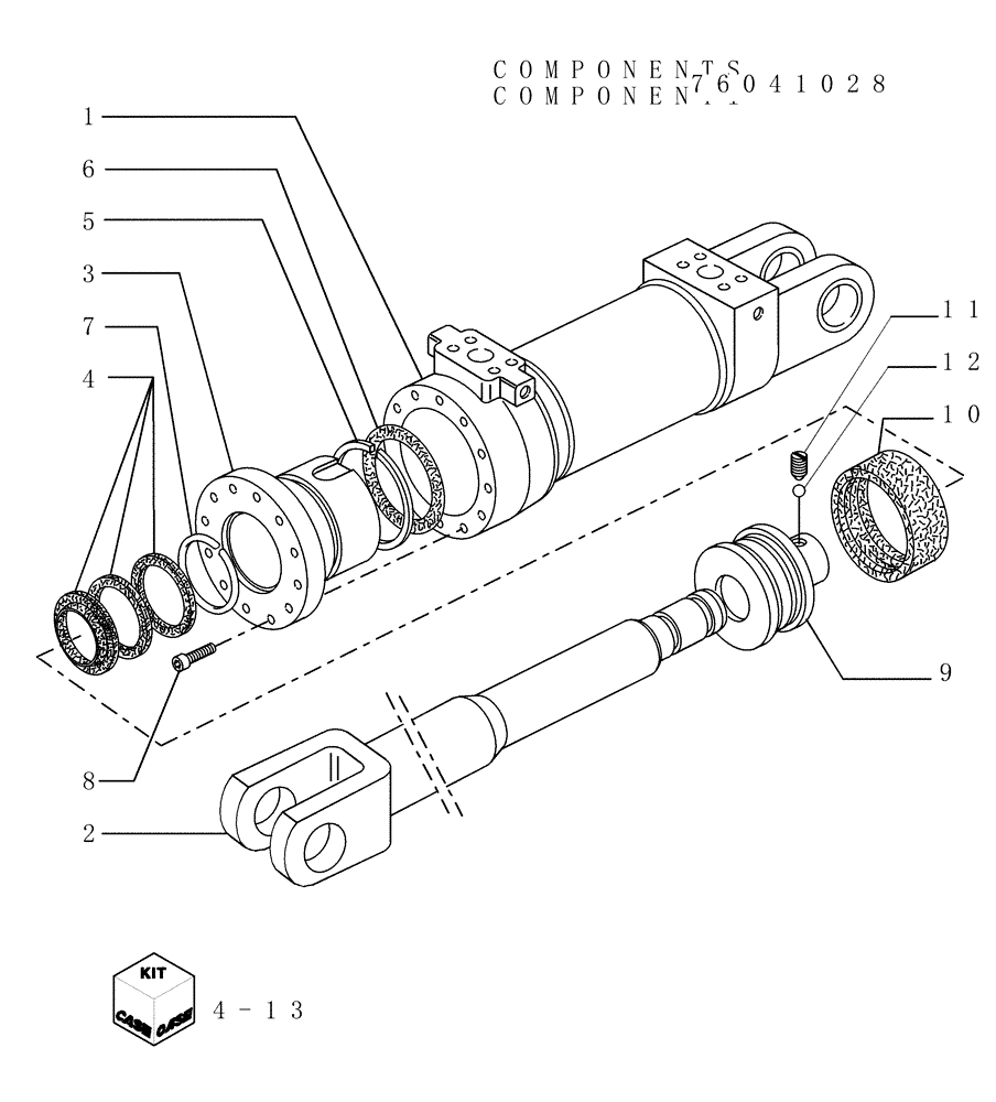 Схема запчастей Case 1850K LT - (9.481[04]) - HYDRAULIC TILT ANGLEDOZER (HA) OPTIONAL CODE 76054830 (19) - OPTIONS