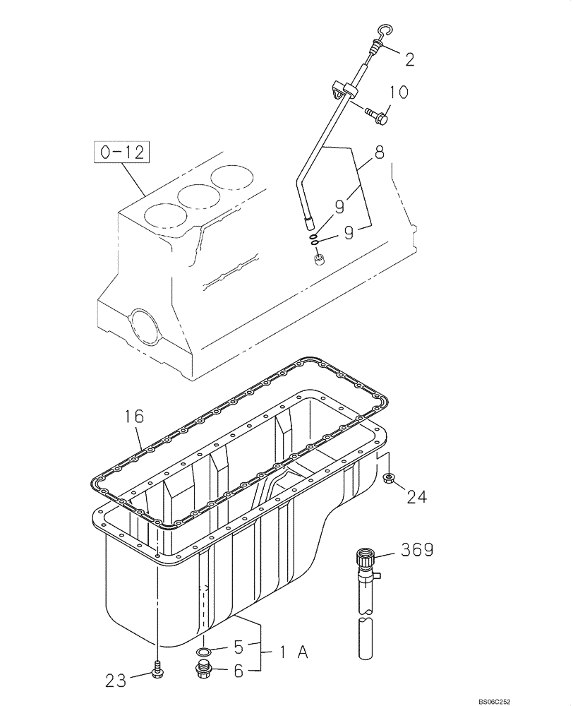 Схема запчастей Case CX350B - (02-12) - OIL PAN (02) - ENGINE