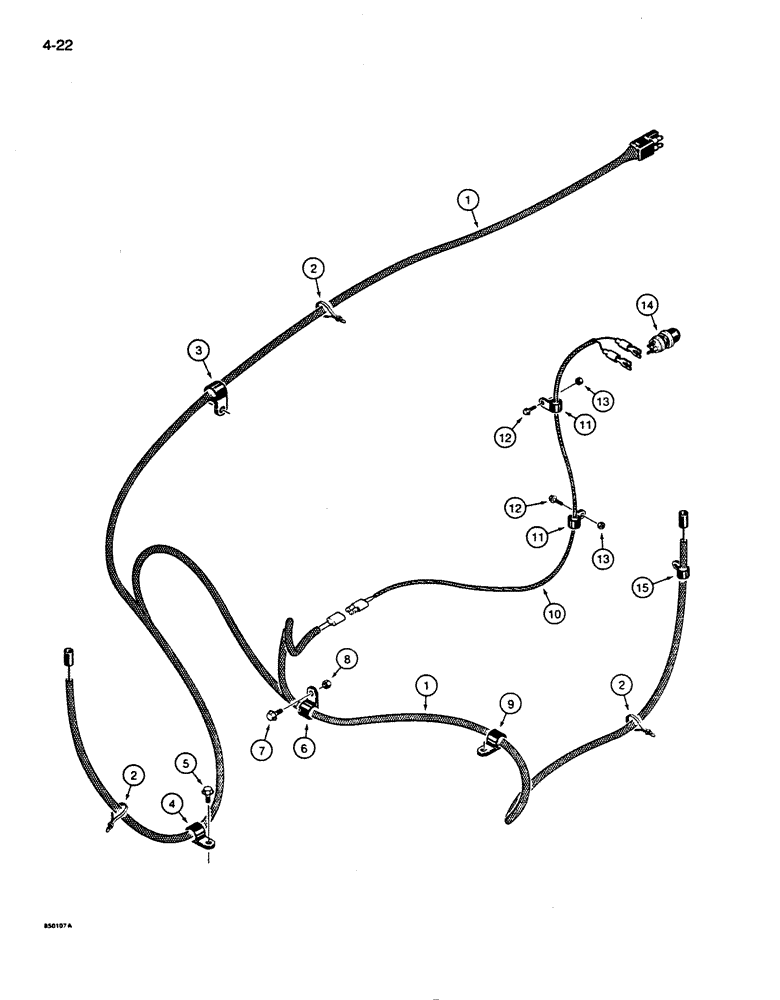 Схема запчастей Case 855D - (4-22) - REAR WIRING HARNESS AND CONNECTIONS (04) - ELECTRICAL SYSTEMS