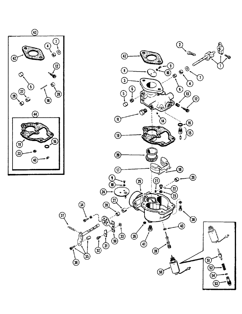 Схема запчастей Case 580B - (078) - CARBURETOR, (159) SPARK IGNITION ENGINE (03) - FUEL SYSTEM