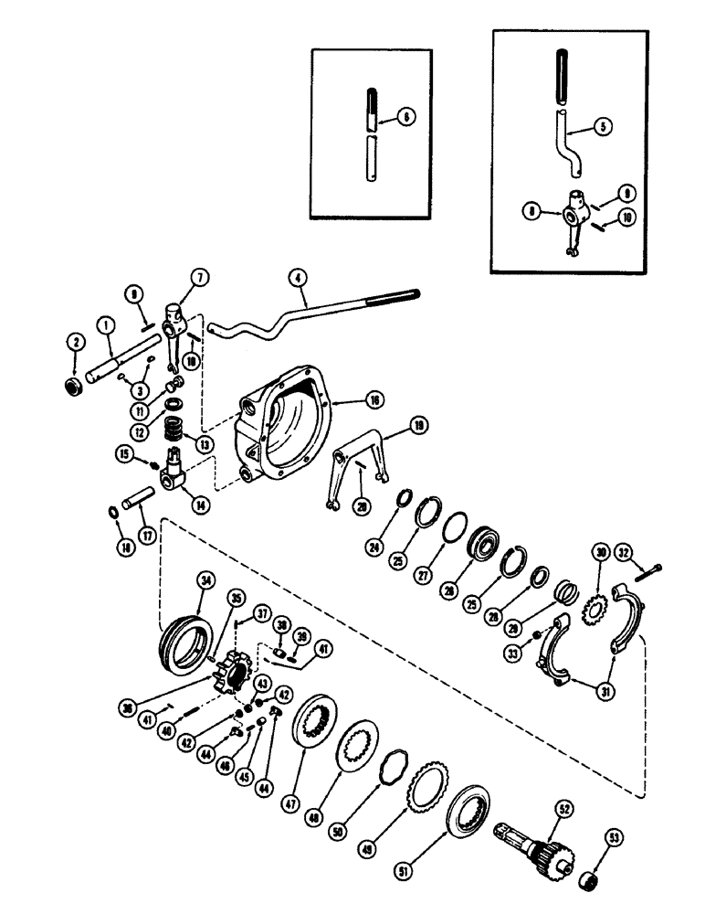 Схема запчастей Case 480CK - (152) - INDEPENDENT P.T.O. CLUTCH AND LINKAGE 