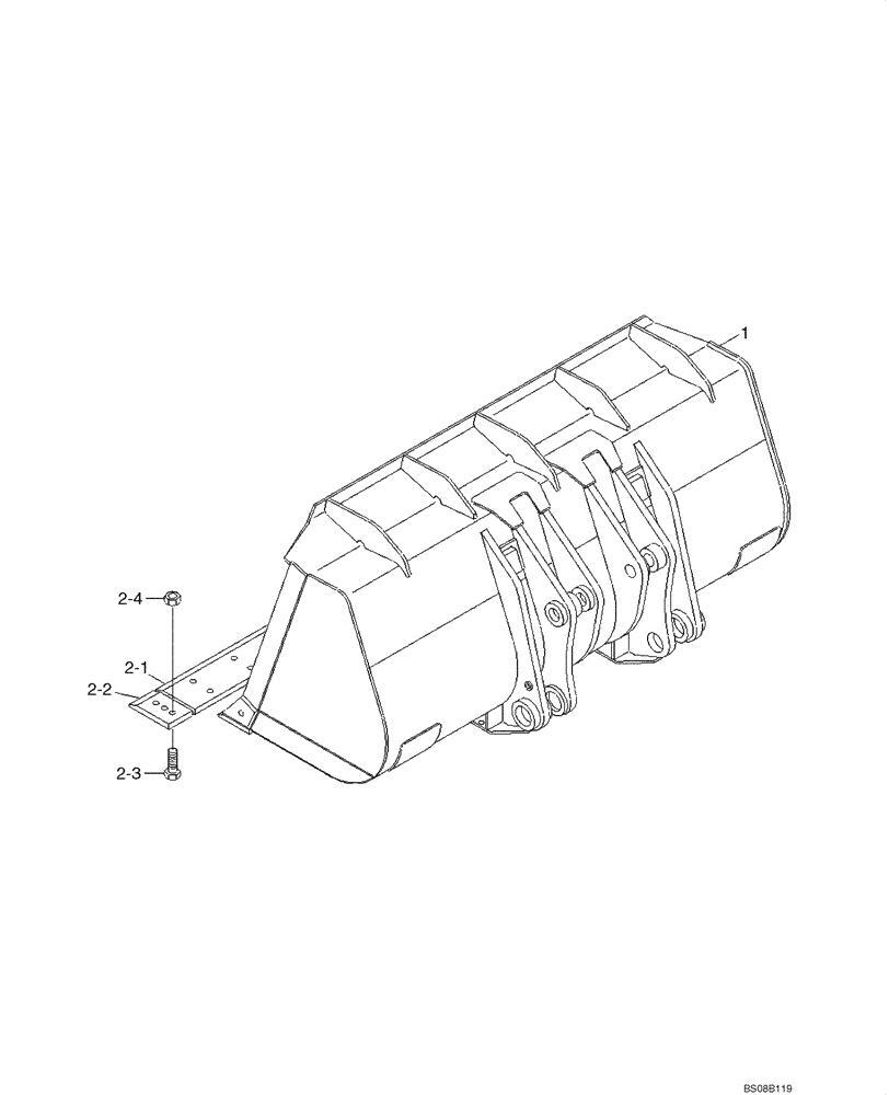 Схема запчастей Case 1221E - (09-35[01]) - LOADER BUCKET (7.0 CU M/9.2 CU YD W/CUTTING BLADE) (87745529) (09) - CHASSIS/ATTACHMENTS