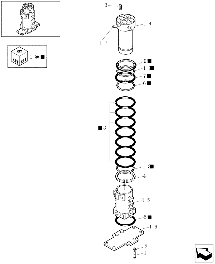 Схема запчастей Case CX16B - (3.060[02]) - JOINT SWIVEL - COMPONENTS (39) - FRAMES AND BALLASTING