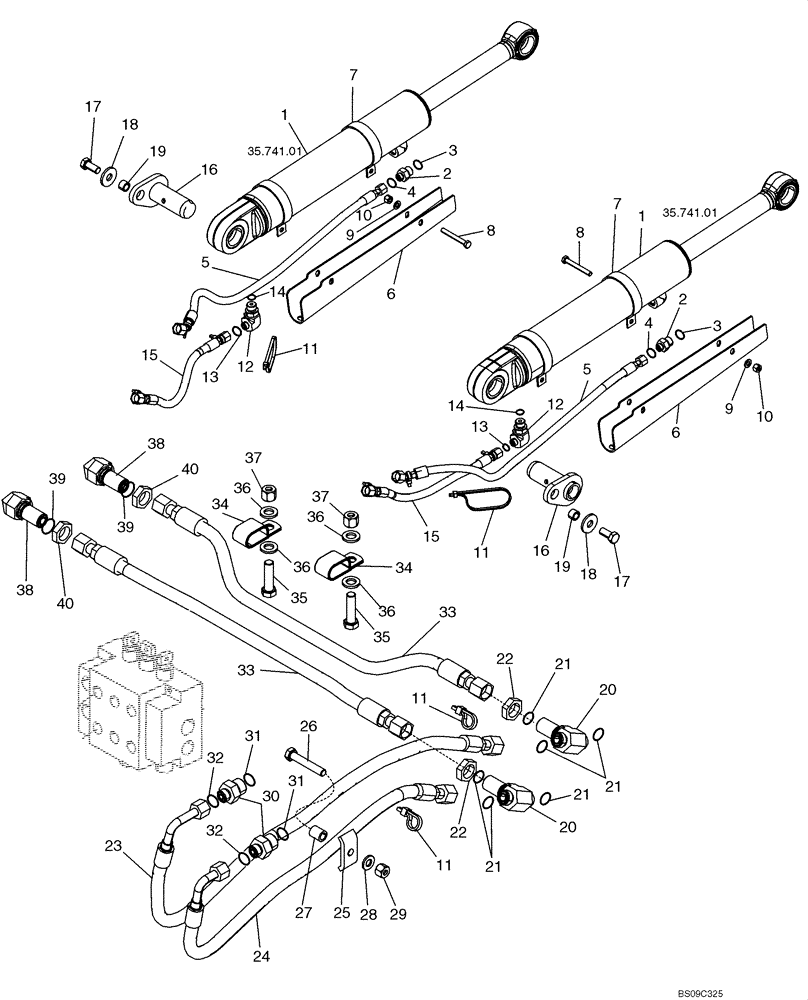 Схема запчастей Case 650L - (35.310.01) - HYDRAULICS - LIFT CIRCUIT (35) - HYDRAULIC SYSTEMS