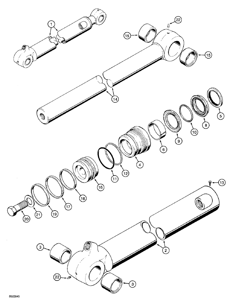 Схема запчастей Case 580SK - (8-139A) - BACKHOE BUCKET CYLINDER (08) - HYDRAULICS