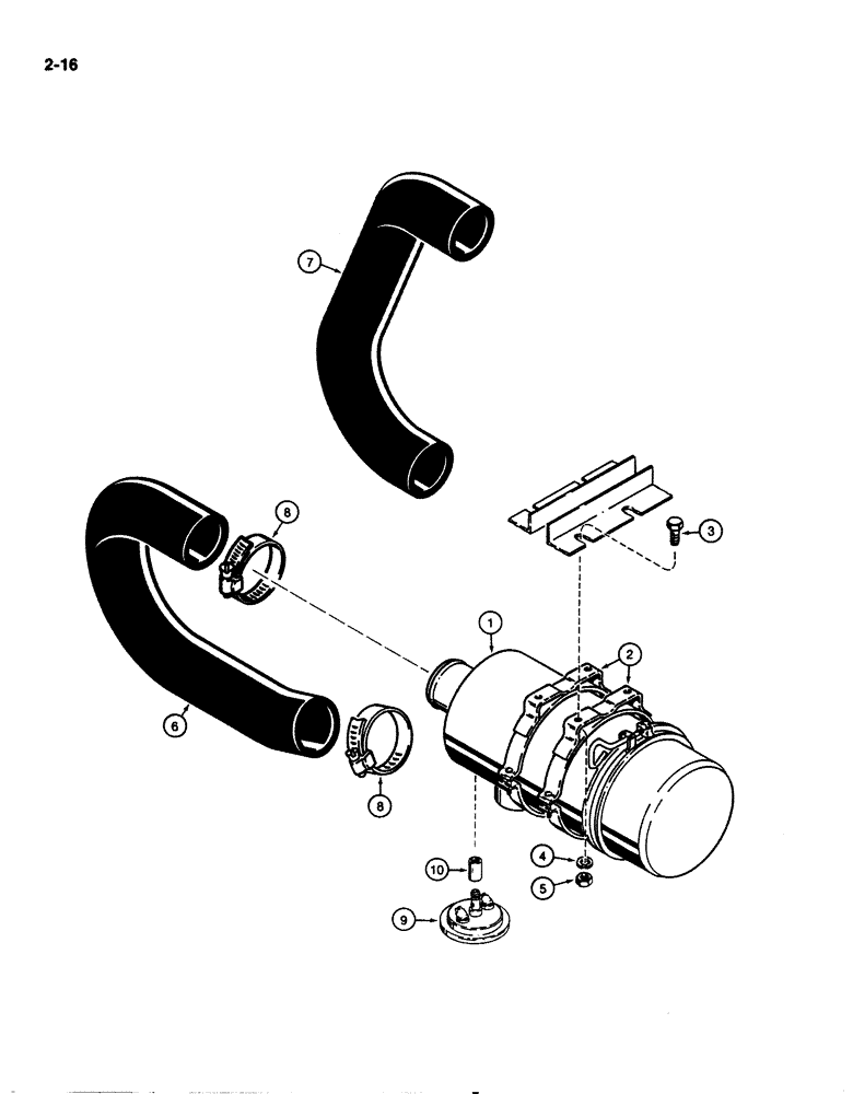 Схема запчастей Case 1825 - (2-16) - AIR CLEANER AND MOUNTING PARTS (02) - ENGINE