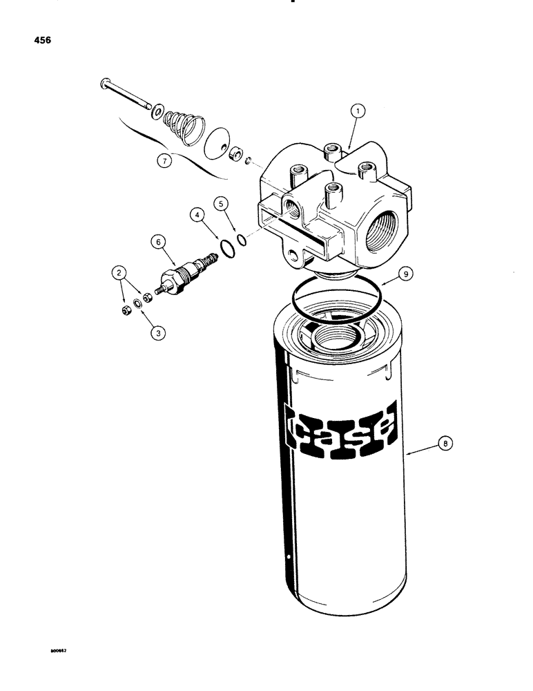 Схема запчастей Case 580E - (456) - HYDRAULIC OIL FILTER (08) - HYDRAULICS