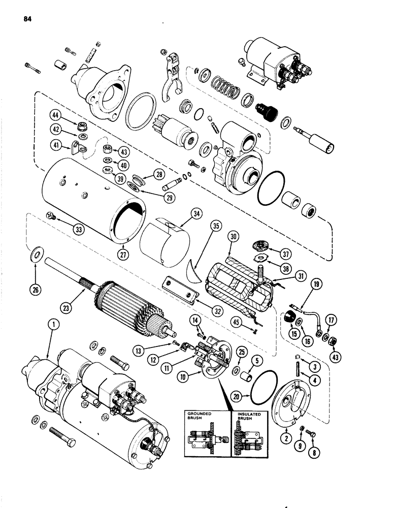 Схема запчастей Case 1080 - (084) - R45968 STARTER, 504BDT DIESEL ENGINE (55) - ELECTRICAL SYSTEMS