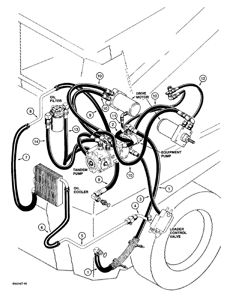 Схема запчастей Case 1825 - (1-12) - PICTORIAL INDEX, HYDROSTATIC DRIVE HYDRAULICS NORTH AMERICAN MODELS AND EUROPEAN MODELS (00) - PICTORIAL INDEX