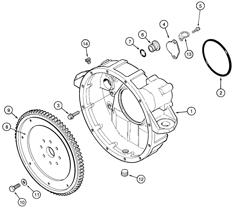 Схема запчастей Case 90XT - (02-31) - FLYWHEEL AND HOUSING NORTH AMERICA JAF0245225 -, 4T-390 EMISSIONS CERTIFIED ENGINE (02) - ENGINE