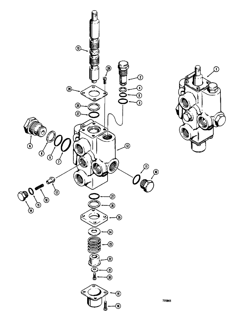 Схема запчастей Case 680CK - (233A) - D56189 EXTENDAHOE CONTROL VALVE (35) - HYDRAULIC SYSTEMS