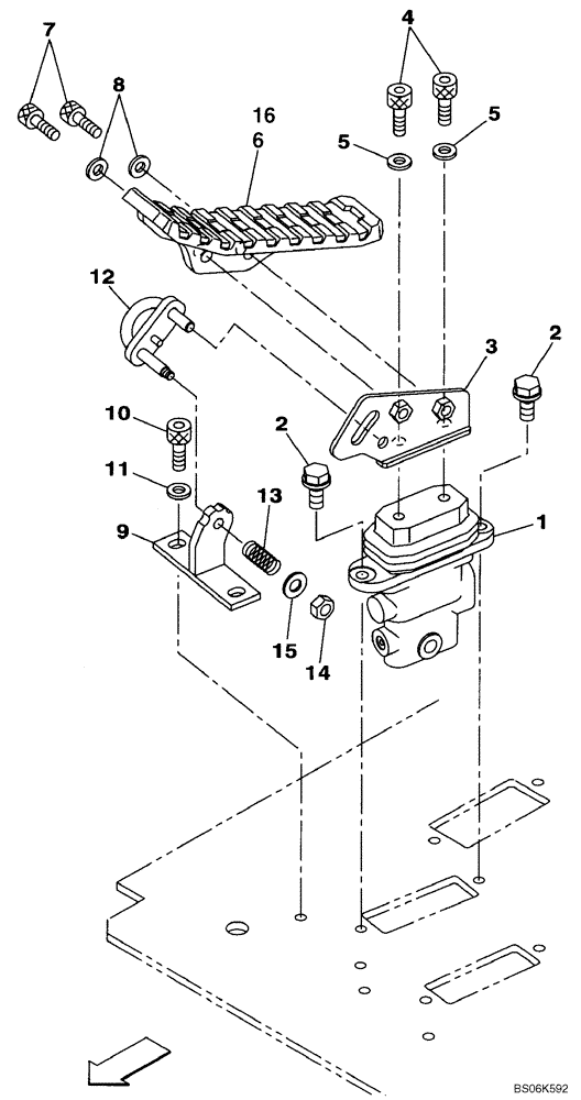 Схема запчастей Case CX470B - (09-09) - SERVICE VALVE CONTROL - RIGHT HAND (09) - CHASSIS