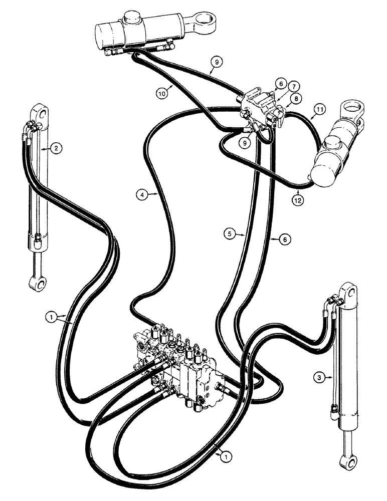 Схема запчастей Case 580SK - (1-48) - HYDRAULIC CIRCUIT, SIDESHIFT BACKHOE (00) - PICTORIAL INDEX