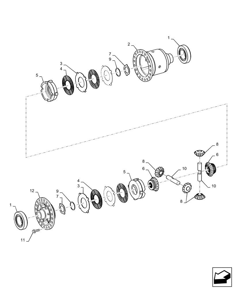 Схема запчастей Case 721F - (25.102.AD) - FRONT AXLE, DIFFERENTIAL (25) - FRONT AXLE SYSTEM