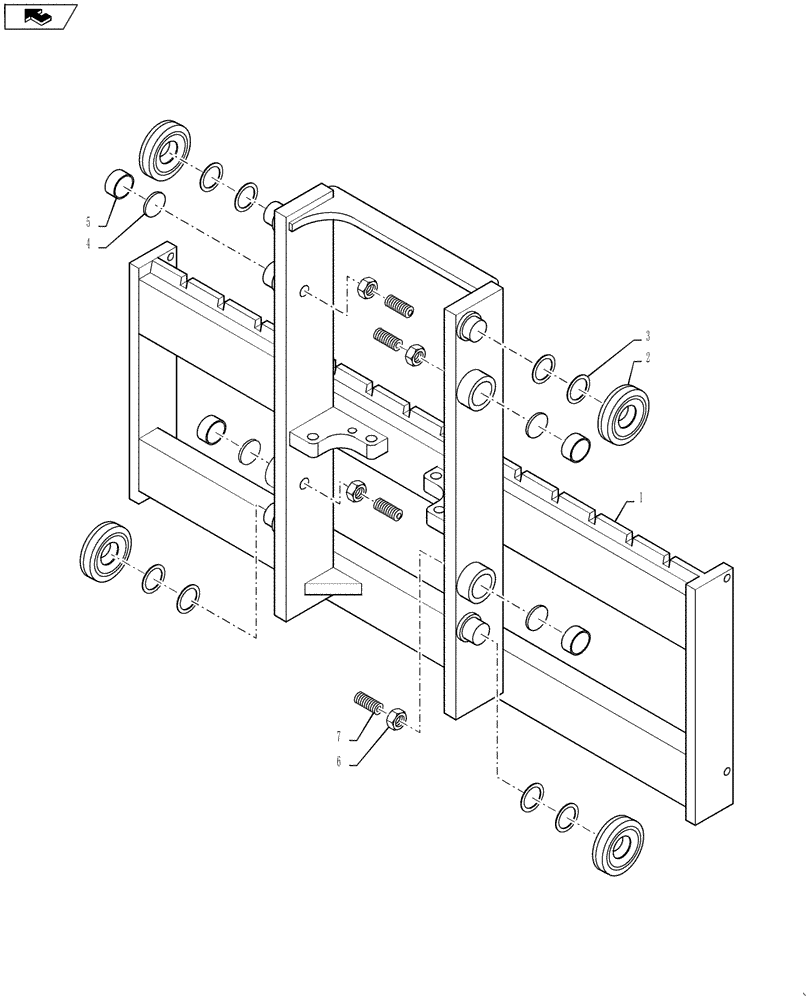 Схема запчастей Case 586G - (09-10) - MAST, HOOK AND SHAFT FRAME-6000 LB, 60 IN (15 AND 22 FT) (09) - CHASSIS