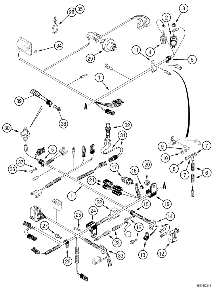 Схема запчастей Case 570MXT - (04-04) - HARNESS, ENGINE - MOUNTING AND CONNECTIONS (04) - ELECTRICAL SYSTEMS