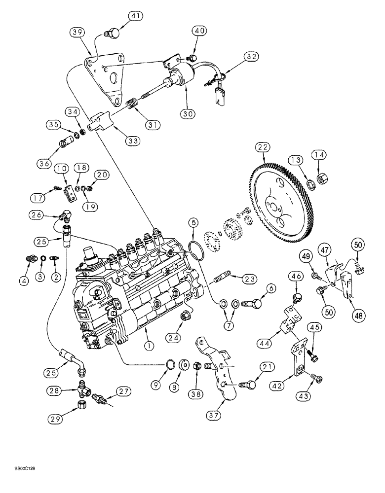 Схема запчастей Case 1150G - (3-013A) - FUEL INJECTION PUMP AND DRIVE, 6T-590 EMISSIONS CERTIFIED ENGINE, JJG0218023 & JJG0218479 AND AFTER (02) - FUEL SYSTEM