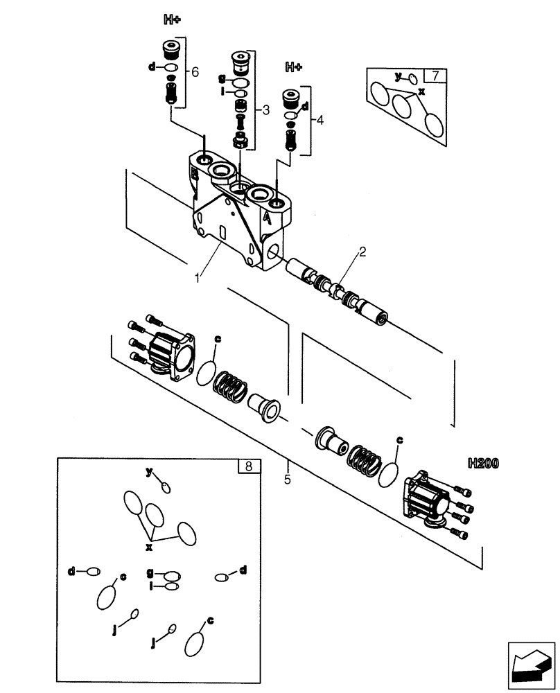 Схема запчастей Case 580SM - (35.150.10[02]) - 87751046 VALVE SECTION - BACKHOE BUCKET (WITH PILOT CONTROLS) (580SM+) (35) - HYDRAULIC SYSTEMS