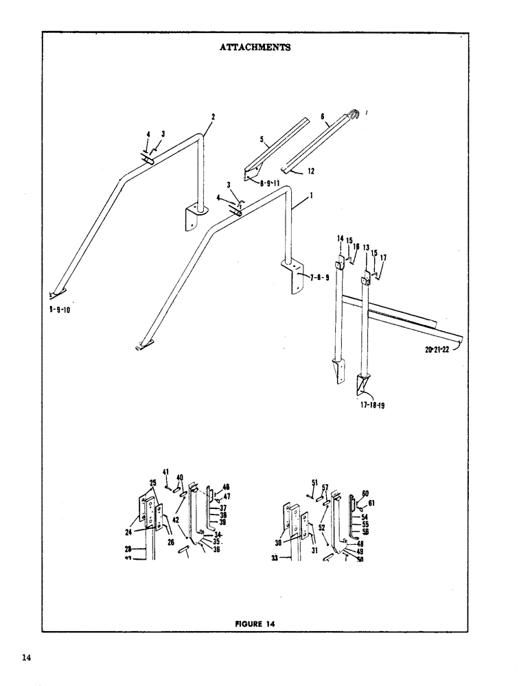 Схема запчастей Case P-40 - (14) - ATTACHMENTS 