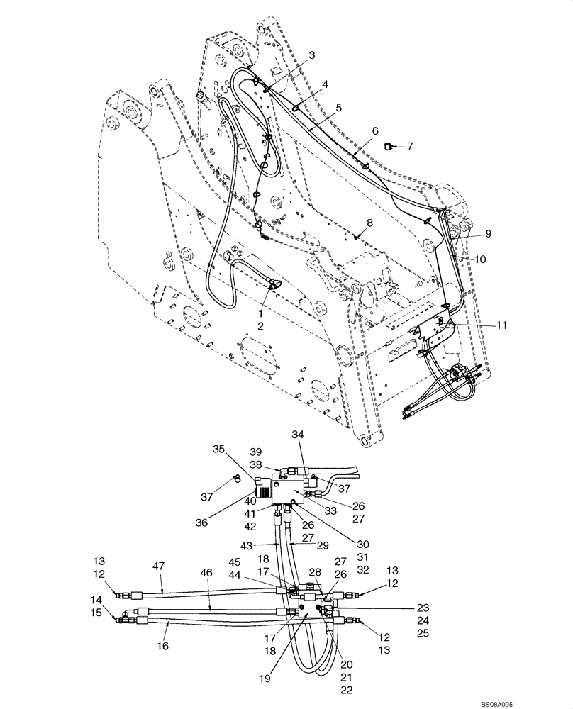 Схема запчастей Case 445 - (08-13) - HYDRAULICS - COUPLER SYSTEM (08) - HYDRAULICS