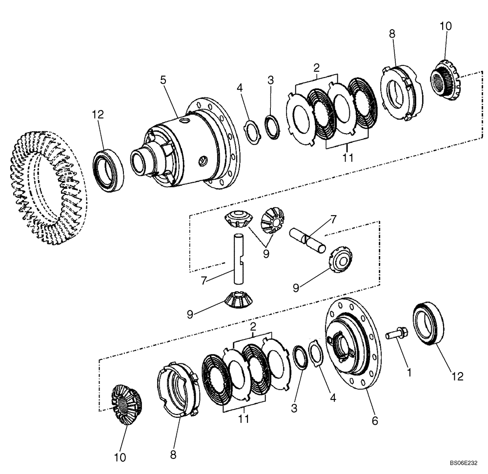 Схема запчастей Case 821E - (06-49) - AXLE, REAR - DIFFERENTIAL (06) - POWER TRAIN