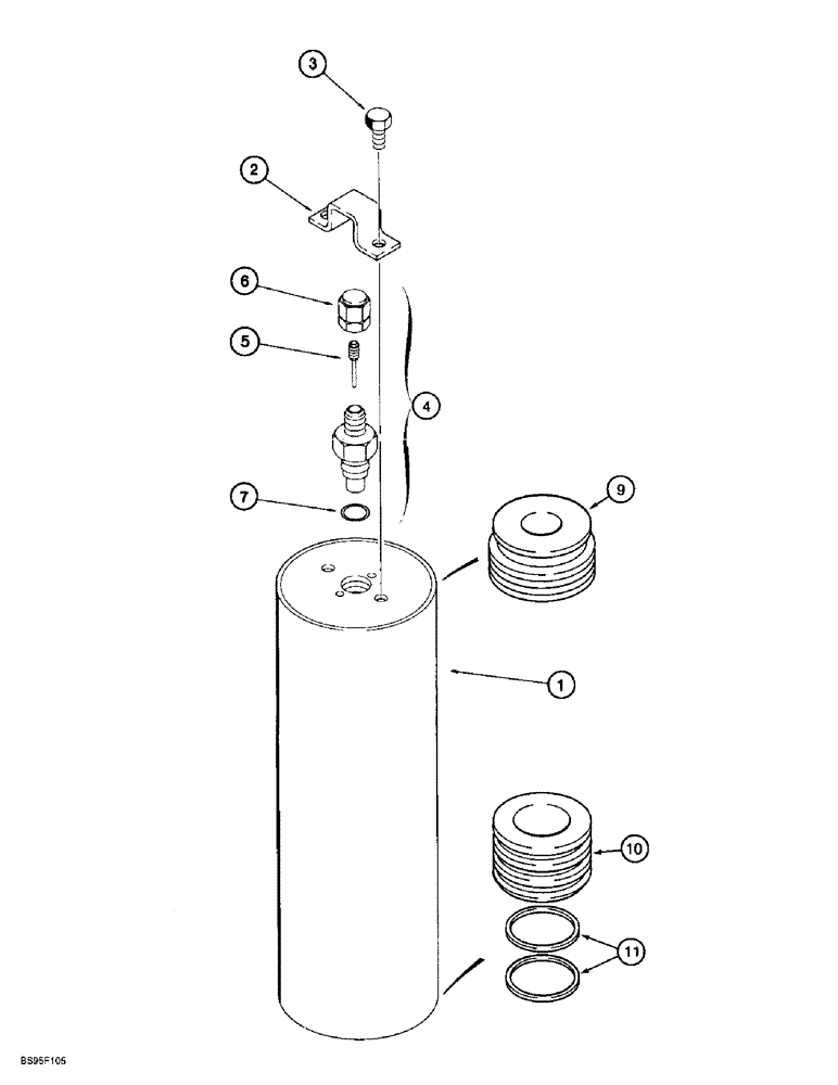 Схема запчастей Case 621B - (7-24) - BRAKE ACCUMULATOR, ACCUMULATOR ASSEMBLY, 1978111C1, 128191A1 (07) - BRAKES