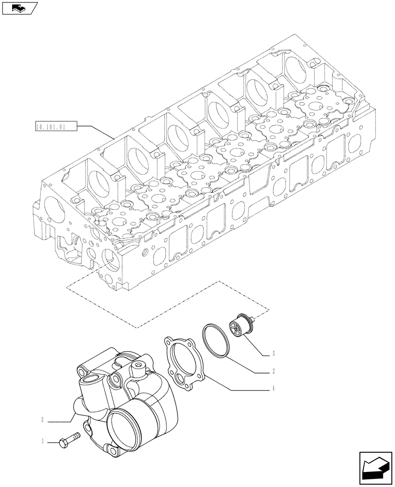 Схема запчастей Case F2CFE614A A013 - (10.402.01[02]) - TEMPERATURE CONTROL (THERMOSTAT) - (504292843 - 504072032) (01) - ENGINE