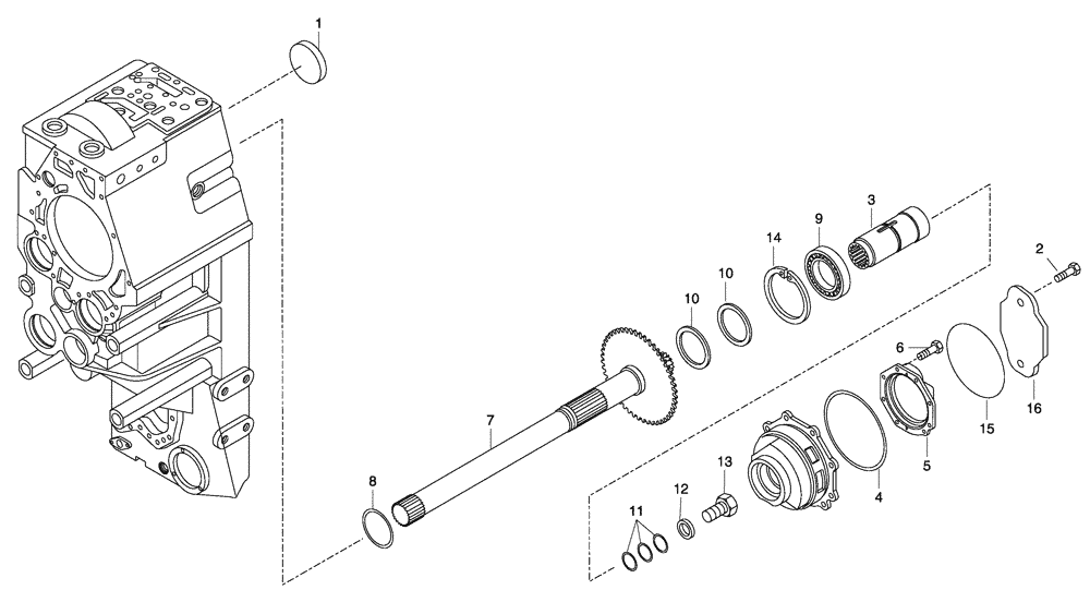 Схема запчастей Case 330 - (18A00020580[02]) - TRANSMISSION - POWER TAKE-OFF (03) - Converter / Transmission