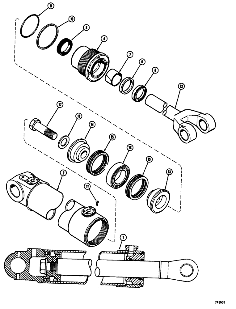 Схема запчастей Case W26B - (412) - G34650 LOADER LIFT CYLINDER GLAND IS STAMPED WITH CYLINDER PART NUMBER (08) - HYDRAULICS