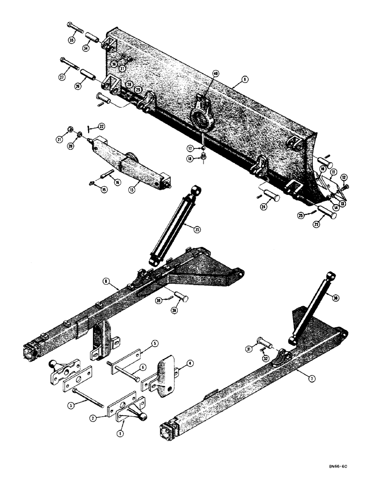 Схема запчастей Case 310D - (144) - HYDRAULIC CROWN TILT BULLDOZER (05) - UPPERSTRUCTURE CHASSIS