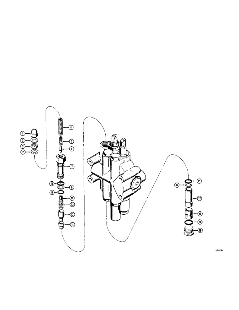 Схема запчастей Case 310G - (268[1]) - MAIN RELIEF VALVE (07) - HYDRAULIC SYSTEM