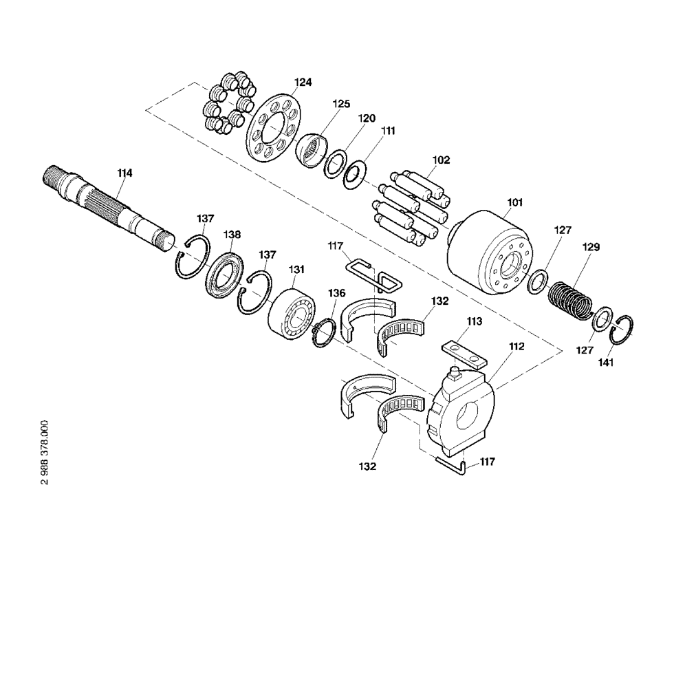 Схема запчастей Case 321E - (22.064[2988378000]) - DRIVE DEVICE PUMP (35) - HYDRAULIC SYSTEMS