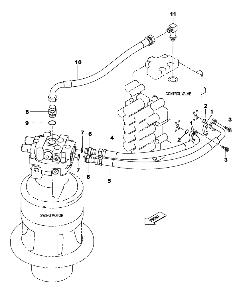 Схема запчастей Case CX210C LR - (35.352.04) - HYDRAULIC CIRCUIT - SWING MOTOR (35) - HYDRAULIC SYSTEMS