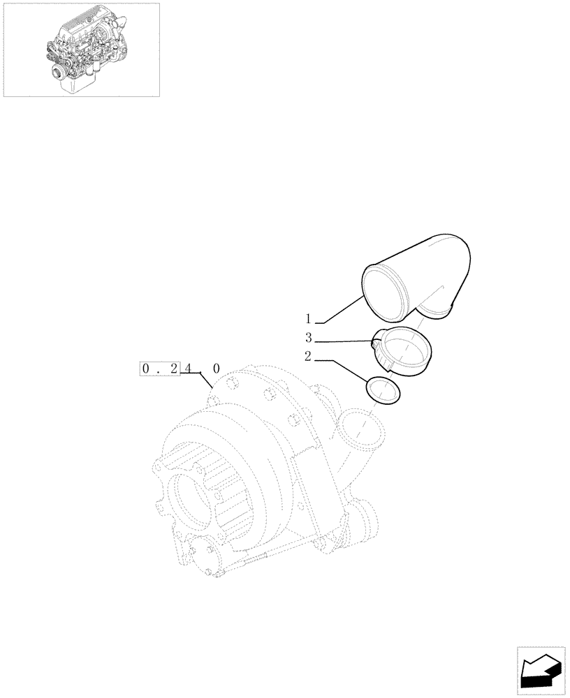 Схема запчастей Case F3AE0684E B006 - (0.24.3[03]) - TURBOBLOWER PIPES (504055363) 