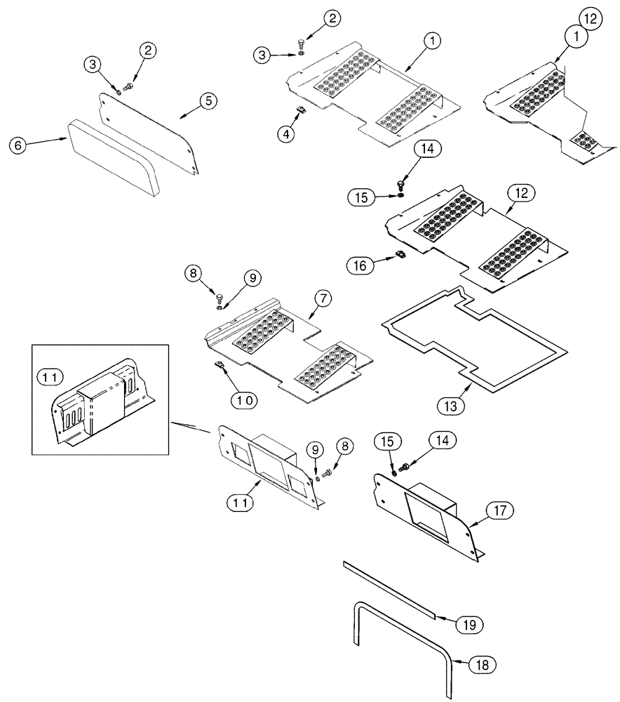 Схема запчастей Case 75XT - (09-10) - PLATES, FLOOR (09) - CHASSIS