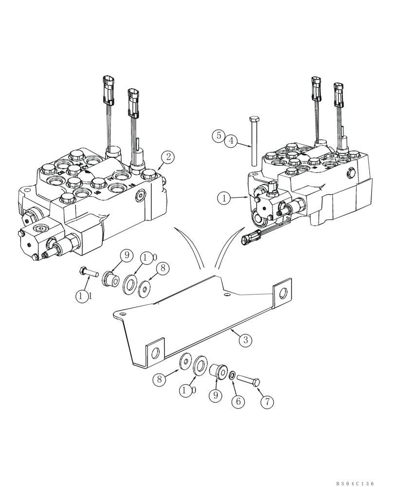 Схема запчастей Case 60XT - (08-12) - VALVE, CONTROL - MOUNTING (08) - HYDRAULICS