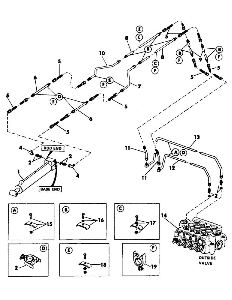 Схема запчастей Case 50 - (101) - TOOL CYLINDER HYDRAULICS (35) - HYDRAULIC SYSTEMS