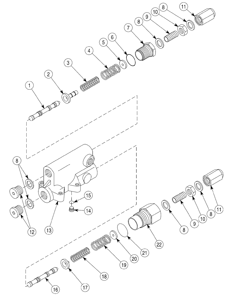 Схема запчастей Case 6030 - (08-18) - VALVE, PILOT PUMP, AUXILIARY SYSTEM (08) - HYDRAULICS