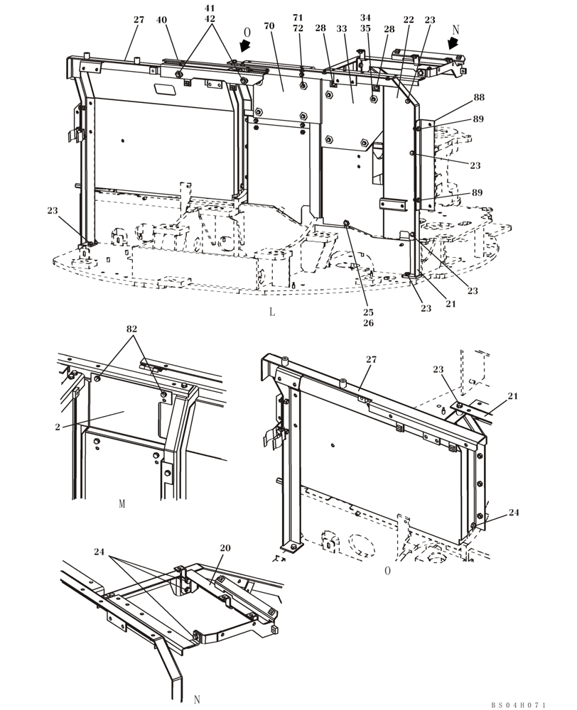 Схема запчастей Case CX80 - (09-13) - FRAMES, COVERS - PARTITION (09) - CHASSIS/ATTACHMENTS