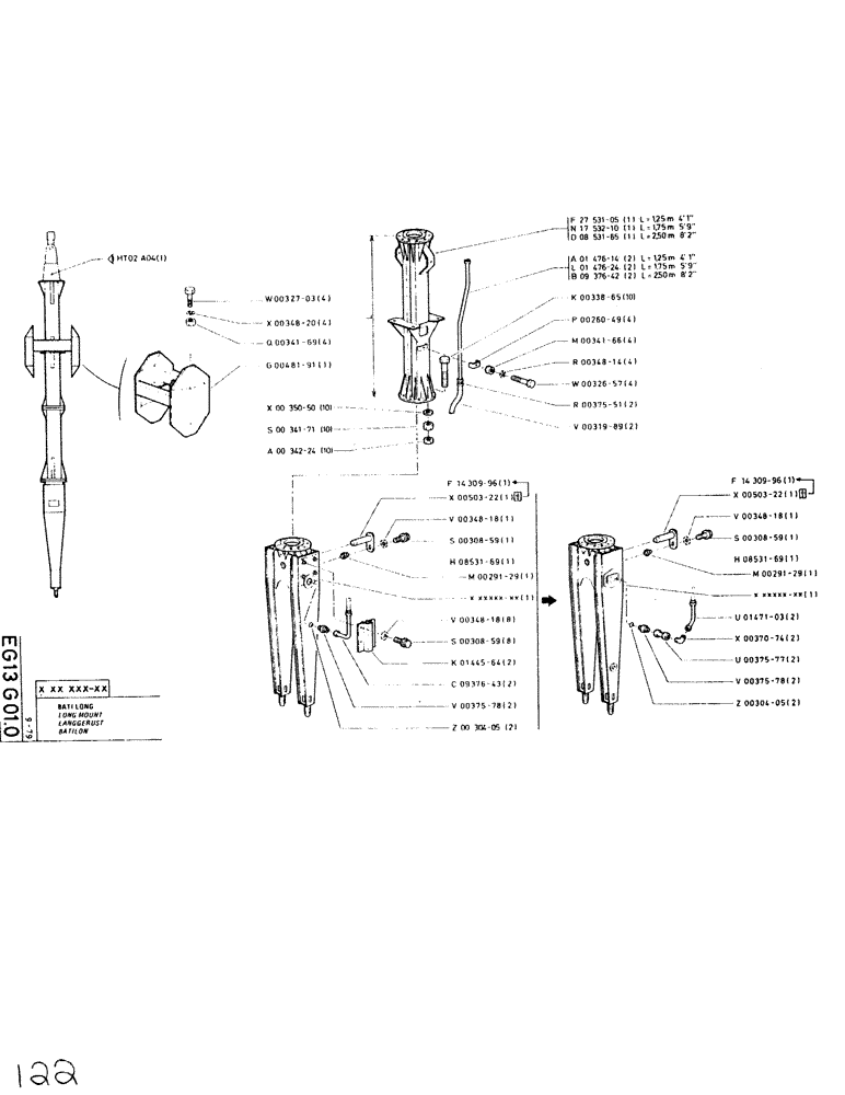 Схема запчастей Case SC150L - (122) - LONG MOUNT 