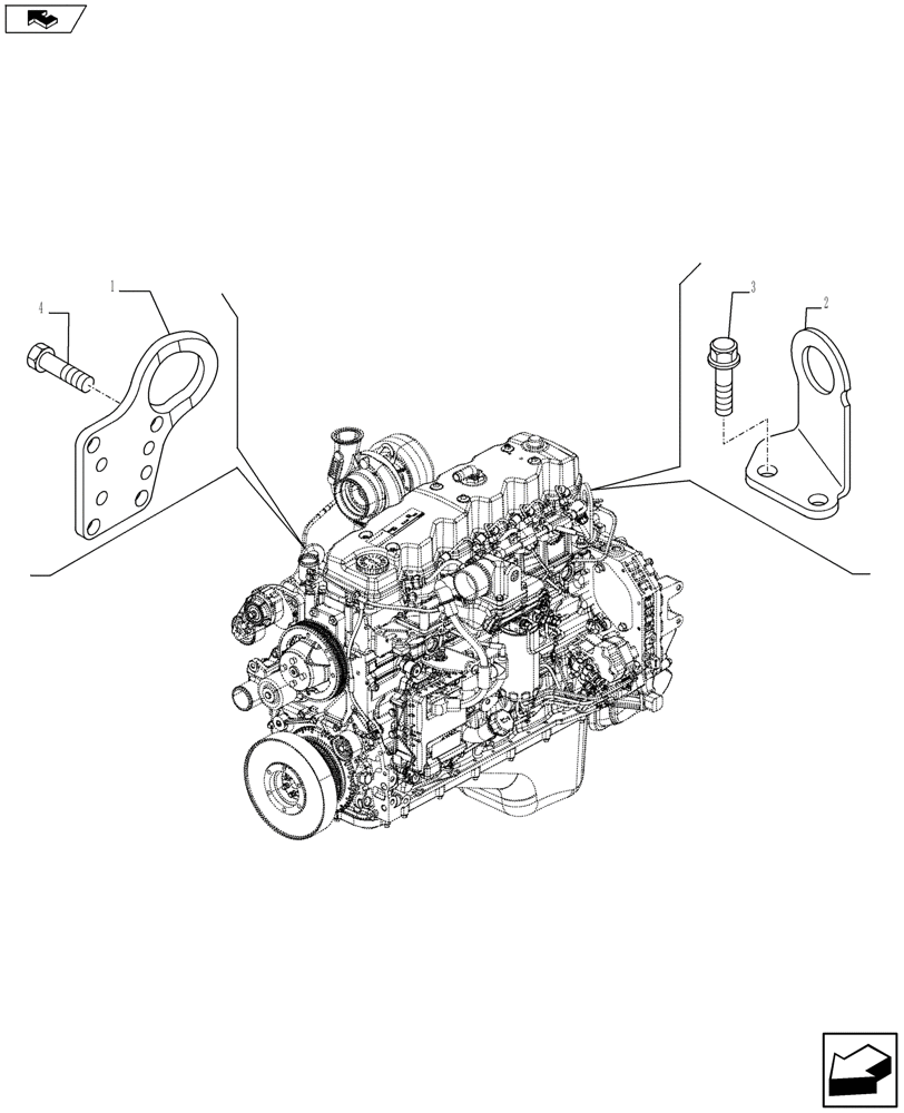 Схема запчастей Case F4HFE613Y A005 - (10.012.04) - HOOK (10) - ENGINE