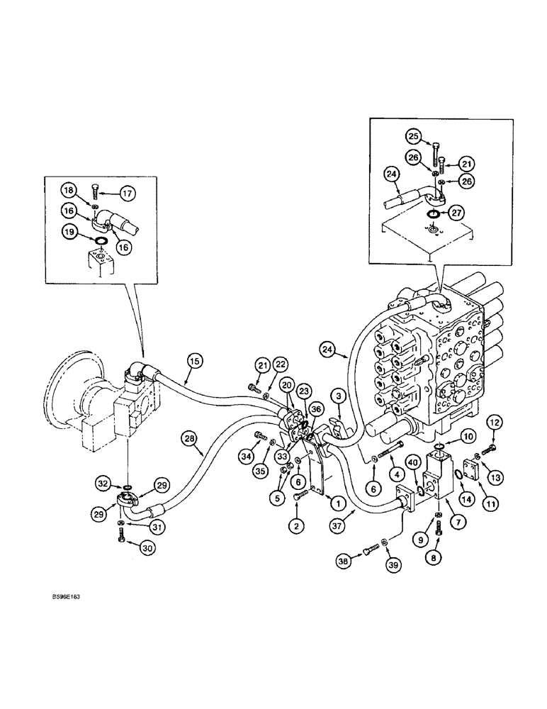 Схема запчастей Case 9060B - (8-012) - CONTROL VALVE SUPPLY LINES (08) - HYDRAULICS