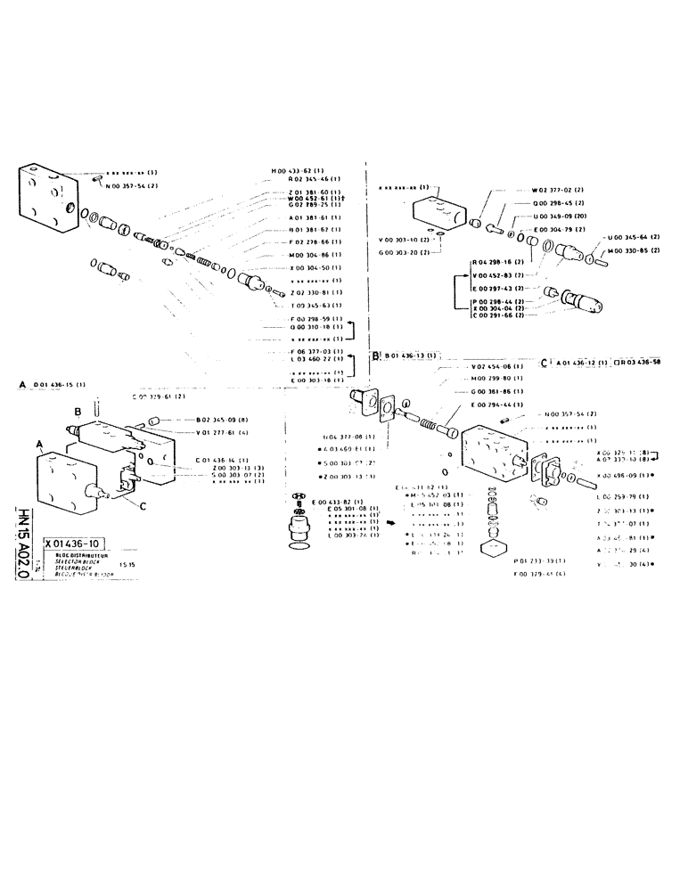 Схема запчастей Case GC120 - (192) - SELECTOR BLOCK 