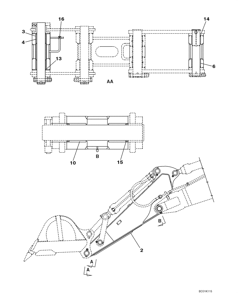 Схема запчастей Case CX800 - (09-51A) - ARM, EXCAVATOR - 4,44 M (14 FT 7 IN) (09) - CHASSIS