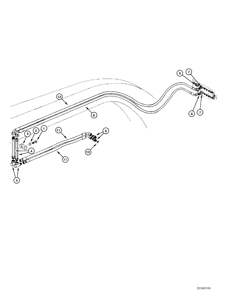 Схема запчастей Case 885 - (08.20[00]) - CIRCLE HYDRAULIC CIRCUIT - TURN-CIRCLE CIRCUIT (08) - HYDRAULICS