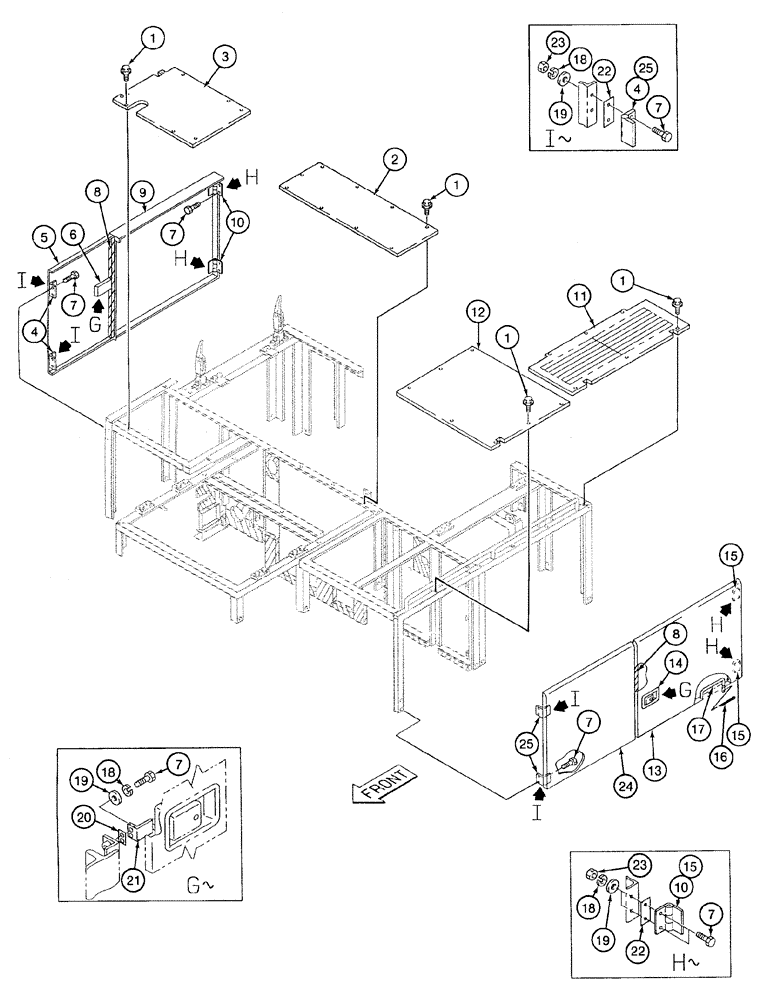 Схема запчастей Case 9060 - (9-18) - UPPER STRUCTURE, TOP AND SIDE COVERS (09) - CHASSIS/ATTACHMENTS