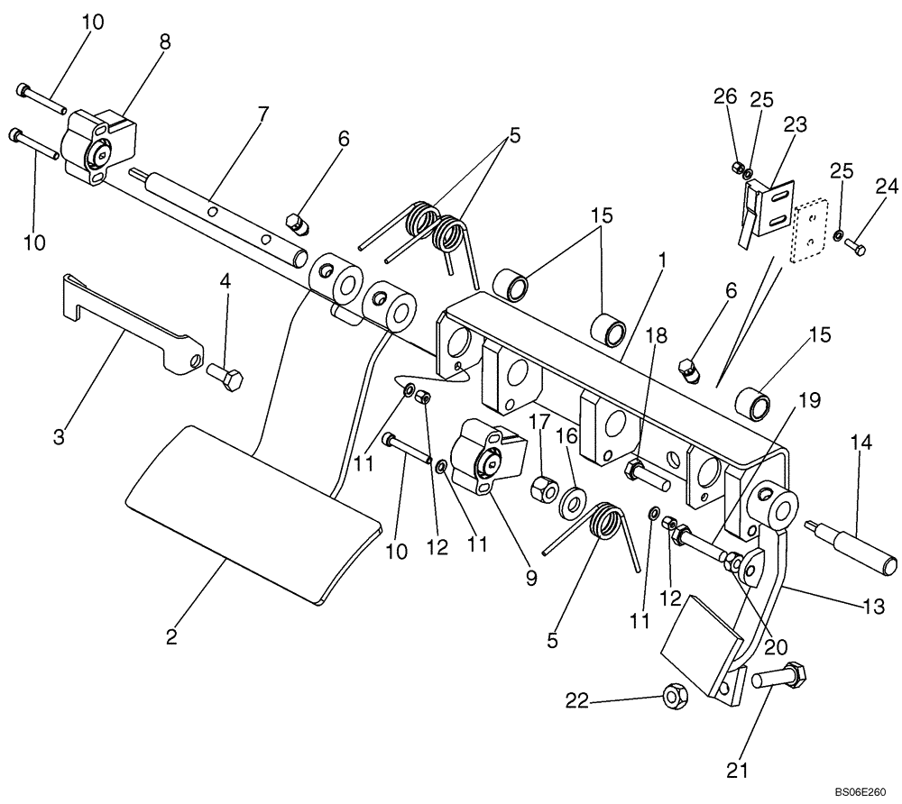 Схема запчастей Case 1150K - (07-02) - PEDALS - BRAKE AND DECELERATOR (07) - BRAKES