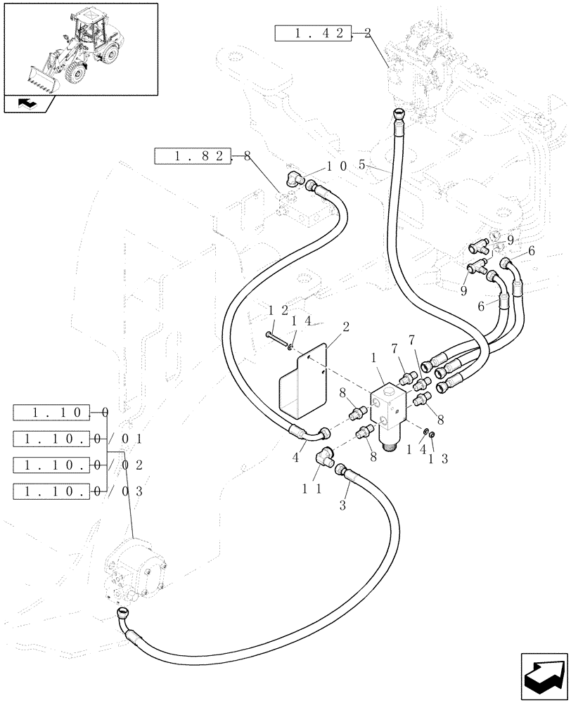 Схема запчастей Case 121E - (734[02]) - DIG CYLINDER REAR STROKE SENSOR: HYDRAULIC SYSTEM (18) - VARIATIONS