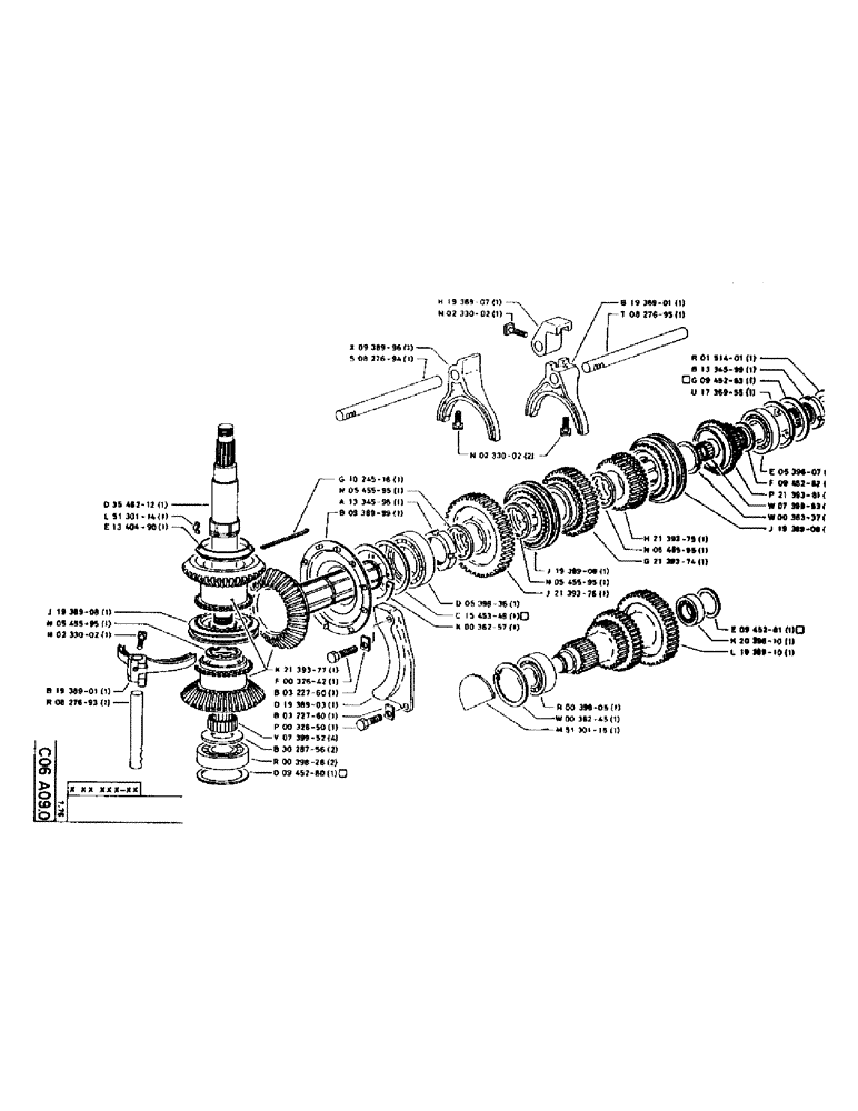 Схема запчастей Case 75P - (041) - GEARBOX (04) - UNDERCARRIAGE