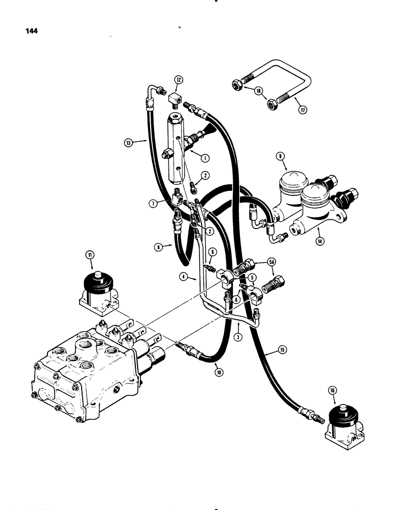 Схема запчастей Case 455B - (144) - OPTIONAL BRAKE CIRCUIT (04) - UNDERCARRIAGE